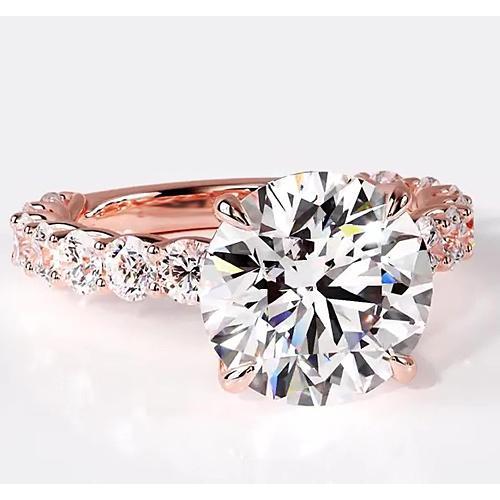 Anel de noivado de diamante 6.40 quilates joias femininas de ouro rosa - harrychadent.pt