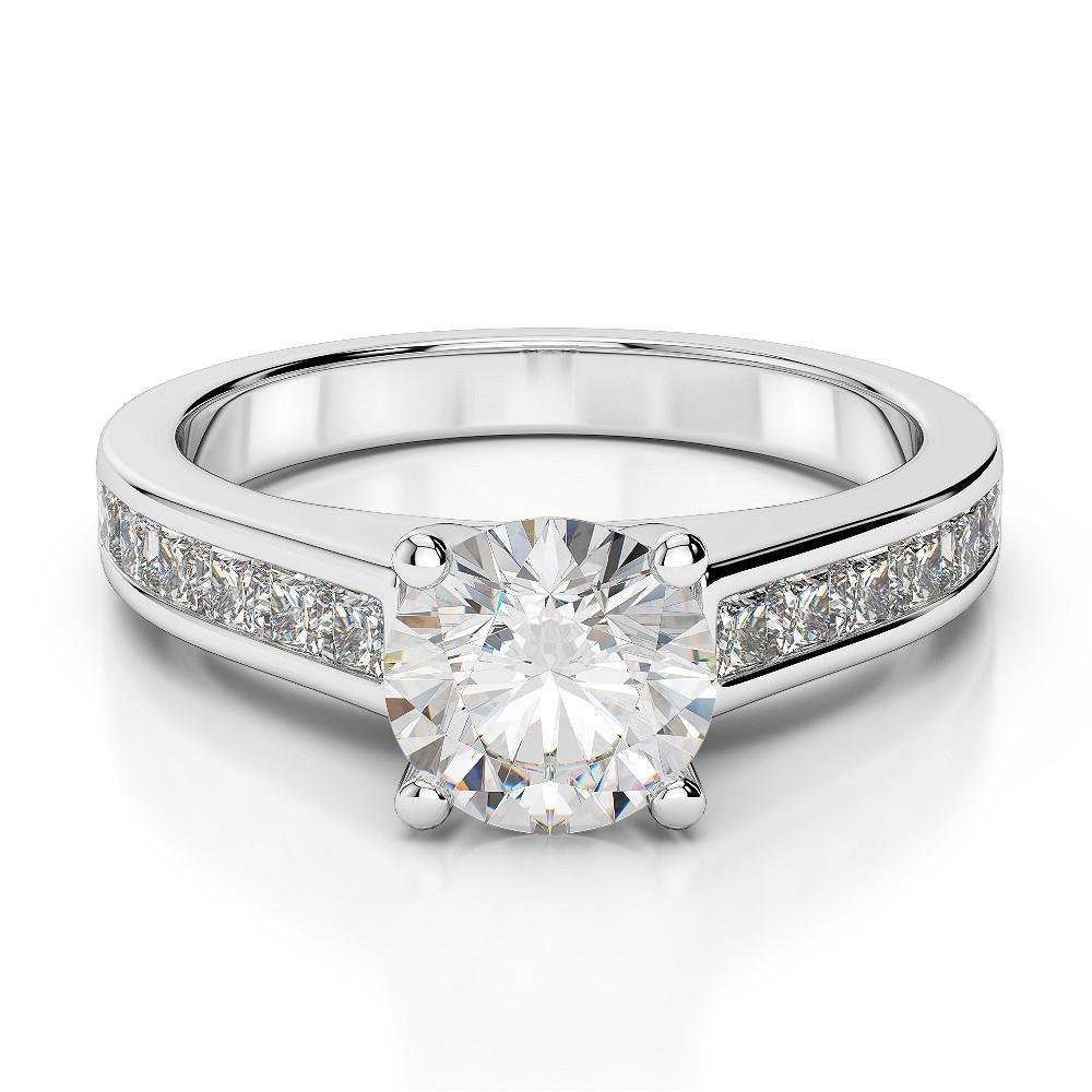 Anel de noivado de diamante com detalhes em ouro branco de 2.75 quilates 14K - harrychadent.pt