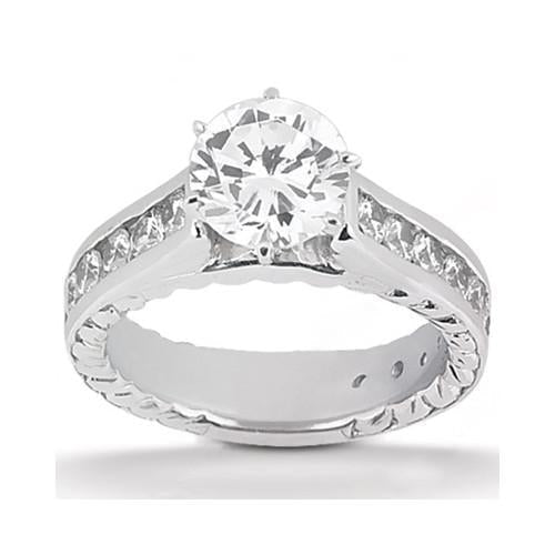 Anel de noivado de diamante com detalhes em ouro branco de 4.21 quilates 14K - harrychadent.pt