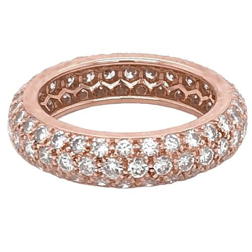 Diamante Eternity Band 3.36 quilates rosa ouro feminino joias - harrychadent.pt