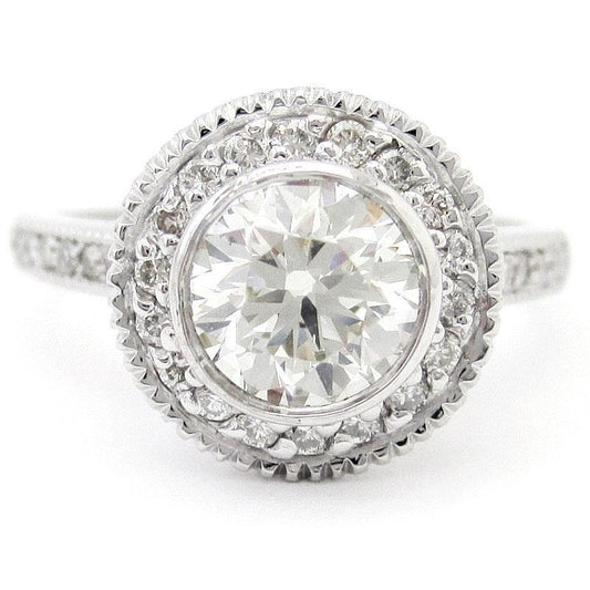 Anel de noivado de diamante Halo de 2.75 quilates em ouro branco 14K - harrychadent.pt