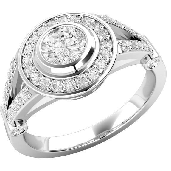 Anel de noivado com halo de diamante 3,65 quilates conjunto de moldura de ouro branco - harrychadent.pt