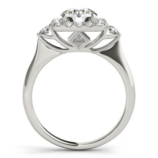 Anel de diamante halo 1.50 quilates ouro branco 14 mil joias femininas novas - harrychadent.pt