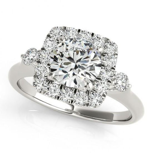 Anel de diamante halo 1.50 quilates ouro branco 14 mil joias femininas novas - harrychadent.pt