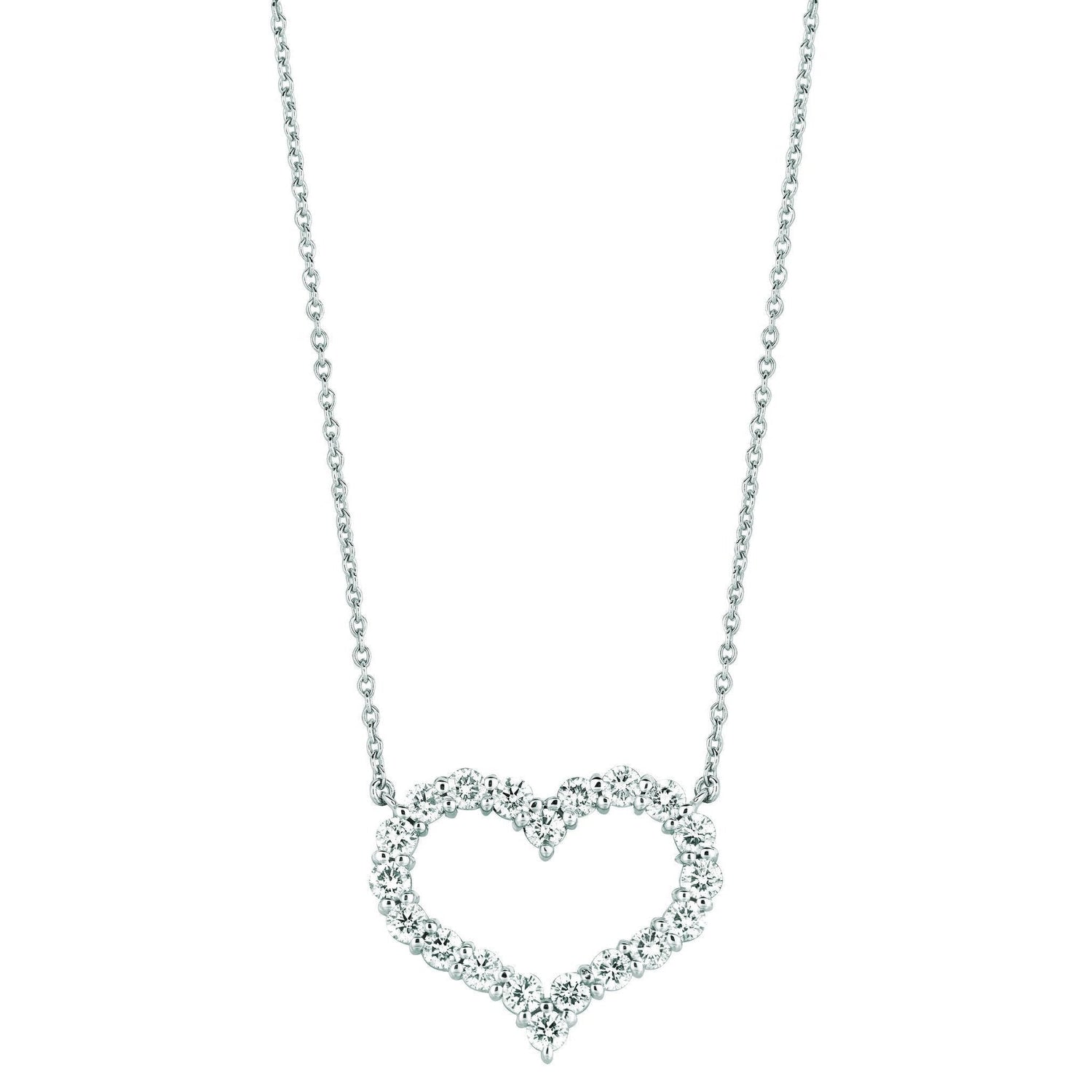Pingente de colar de coração de diamante 3.08 quilates e ouro branco 14K - harrychadent.pt