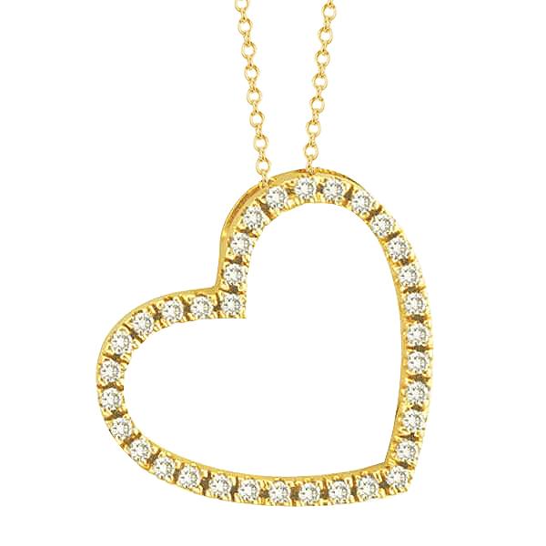 Colar com pingente de coração de diamante e ouro branco 2 quilates - harrychadent.pt