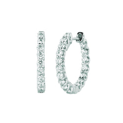 Diamond Hoop Earrings 1.36 Carats 14K White