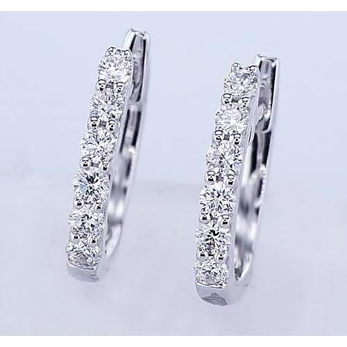 Brincos de argola de diamante 2.40 quilates ouro branco feminino 0.75 polegadas - harrychadent.pt