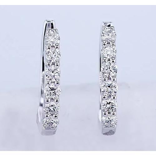 Brincos de argola de diamante 2.40 quilates ouro branco feminino 0.75 polegadas - harrychadent.pt