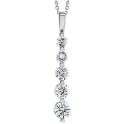 Diamond Journey Pendant 4.10 Carats Ladies Jewelry White Gold 14K