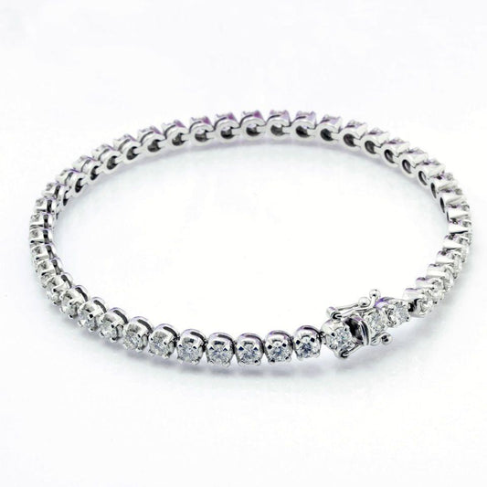 Bracelete de tênis feminino de diamante 7.40 quilates em ouro branco de corte redondo 14K - harrychadent.pt