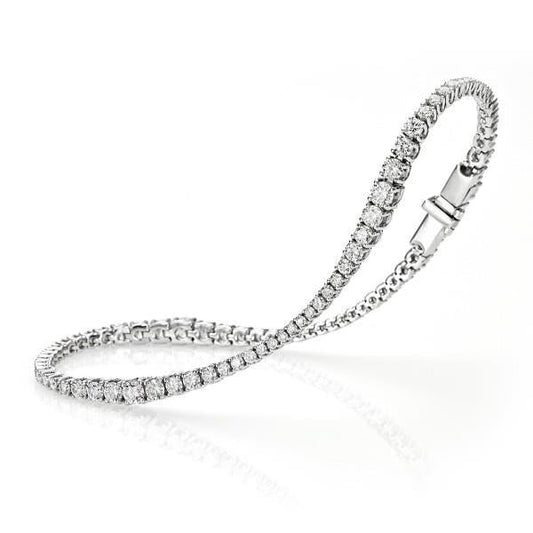 Pulseira de tênis feminina de diamante em ouro branco 14K brilhante corte 5 ct - harrychadent.pt