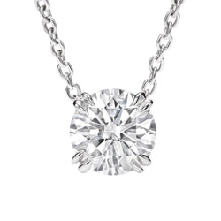 Diamond Pendant Necklace Double Claw Prong Setting 2.0 Carat WG 14K