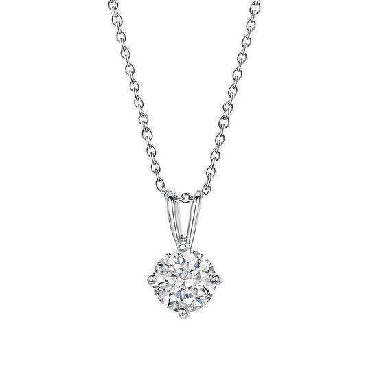 Colar de pingente de diamante com corrente 2.50 ct em ouro branco espumante 14K - harrychadent.pt