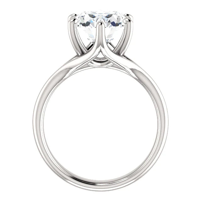 Anel de noivado diamante solitário catedral cravejado joias femininas