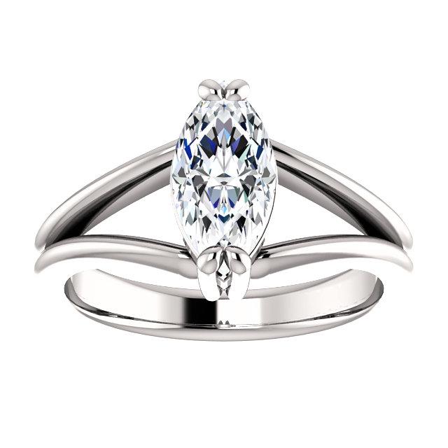 Diamante Solitaire Ring 1.50 quilates Conjunto de garras duplas com haste dividida - harrychadent.pt