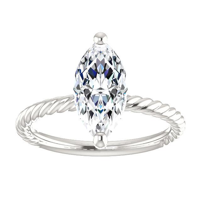 Diamante Solitaire Ring 2 quilates estilo corda trançada joias femininas - harrychadent.pt