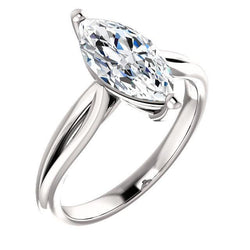 Diamond Solitaire Ring 2.50 Carats 14K White Gold