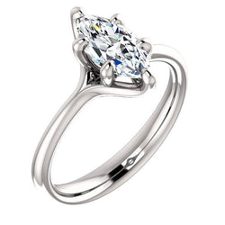 Diamond Solitaire Ring 2.50 Carats Six Claw Prong Setting White Gold