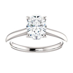 Diamond Solitaire Ring 5 Carats Cathedral Setting White Gold 14K