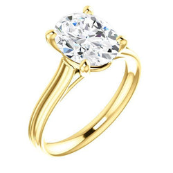 Diamond Solitaire Ring 5 Carats Women Yellow Gold Jewelry New