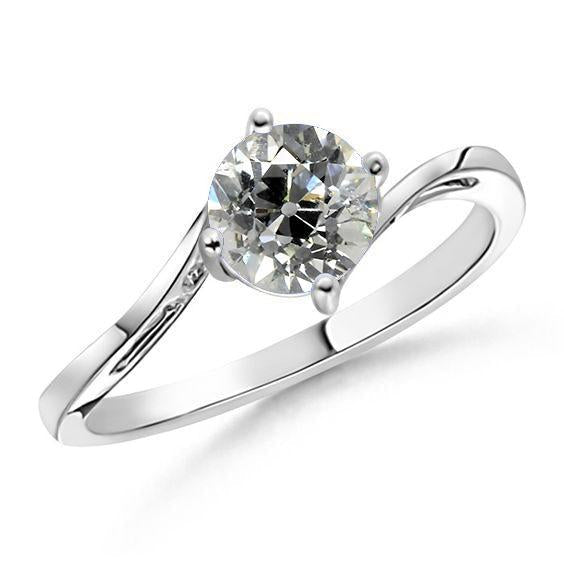 Diamond Solitaire Ring Old Miner Round Cut 1.50 Quilates Tensão Estilo - harrychadent.pt