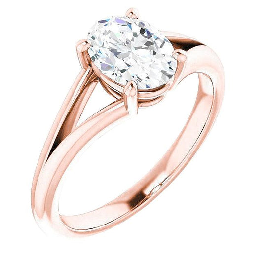 Diamante Solitaire Ring Split Shank 2 Quilates Rose Gold - harrychadent.pt