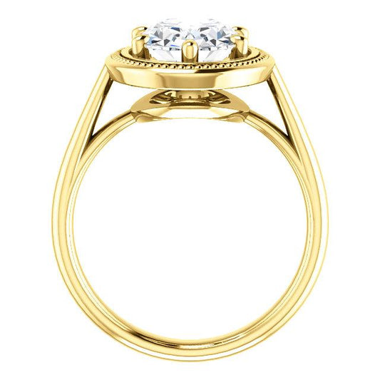 Diamante Anel Solitaire Estilo Vintage 4 Quilates Amarelo Ouro 14K - harrychadent.pt