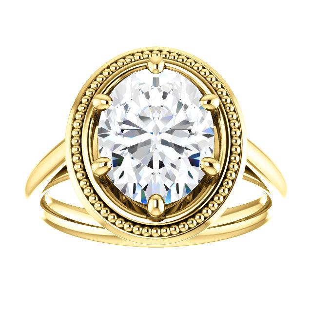 Diamante Anel Solitaire Estilo Vintage 4 Quilates Amarelo Ouro 14K - harrychadent.pt