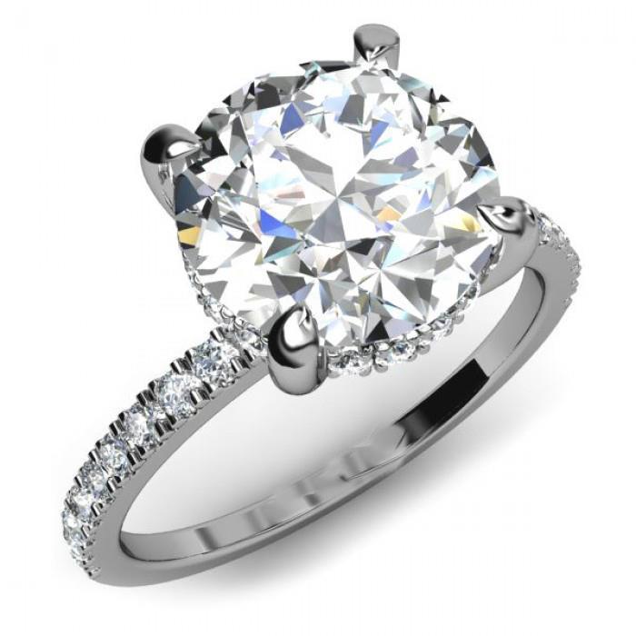 Anel Solitaire de diamante com acentos de 2.85 quilates - harrychadent.pt