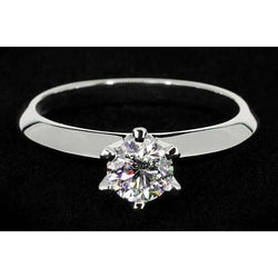 Diamond Solitaire Round Promise Ring 1 Carat White Gold 14K