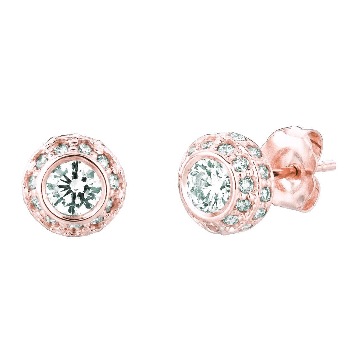 Brinco de diamante 1,90 quilates 14K rosa - harrychadent.pt