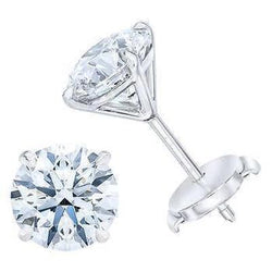 Diamond Stud Earring 3 Carats Women White Gold Jewelry Sparkling