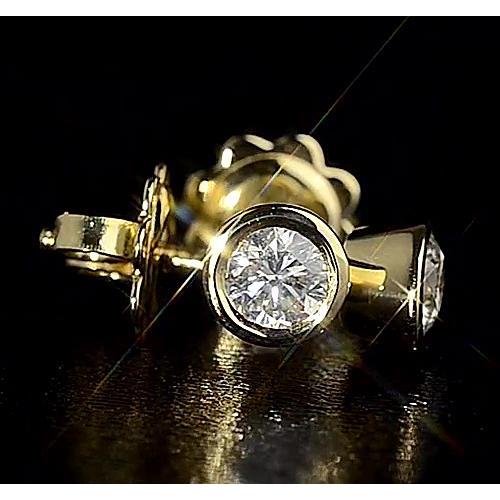 Brinco de diamante em ouro amarelo 14K redondo G Vs1 1.50 quilates - harrychadent.pt