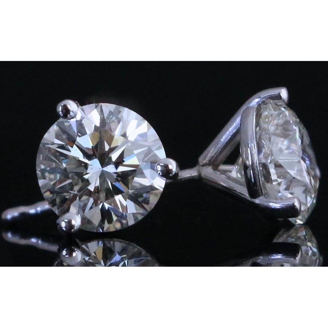 Brincos de diamante de 2 ct. Ouro Branco Sólido 14K - harrychadent.pt