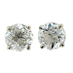 Diamond Studs 1.80 Carats Old Miner Cut Earrings Women