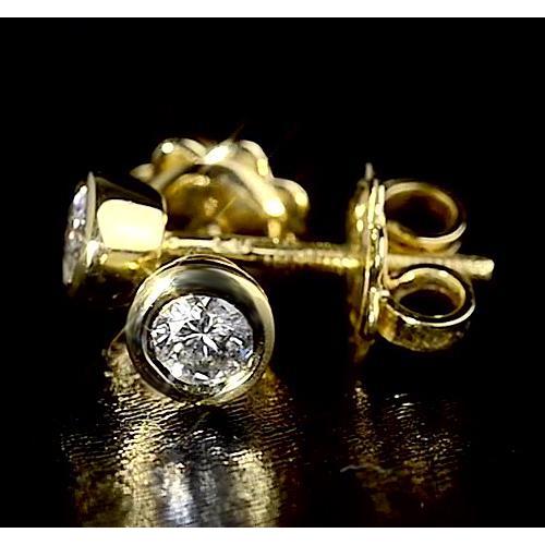 Brincos de cravo de diamante 1.50 quilates e ouro amarelo 14K - harrychadent.pt
