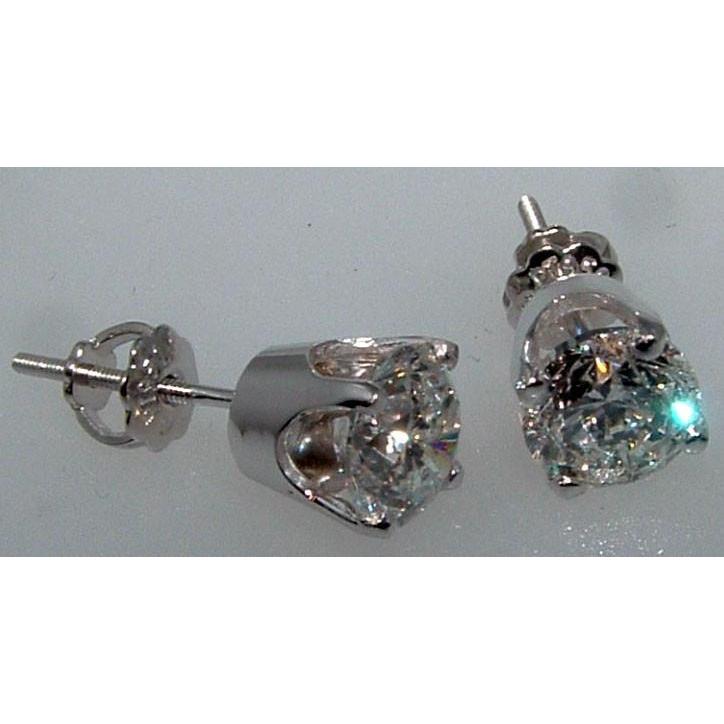 Brincos de cravo de diamante 2.50 Ct. Joias femininas de platina - harrychadent.pt