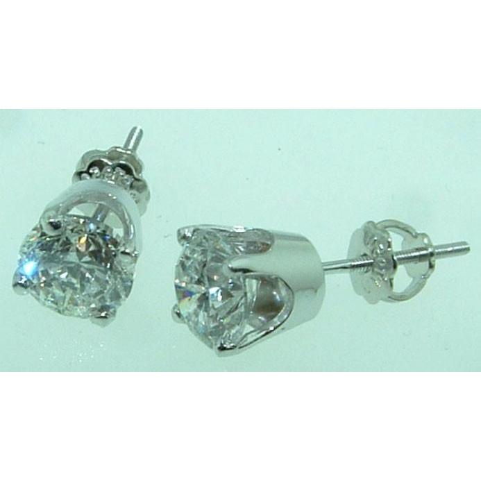 Brincos de cravo de diamante 2.50 Ct. Joias femininas de platina - harrychadent.pt