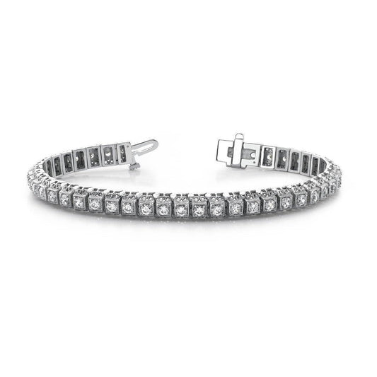 Pulseira de tênis de diamante de 4.40 quilates e ouro branco de diamantes 14K - harrychadent.pt