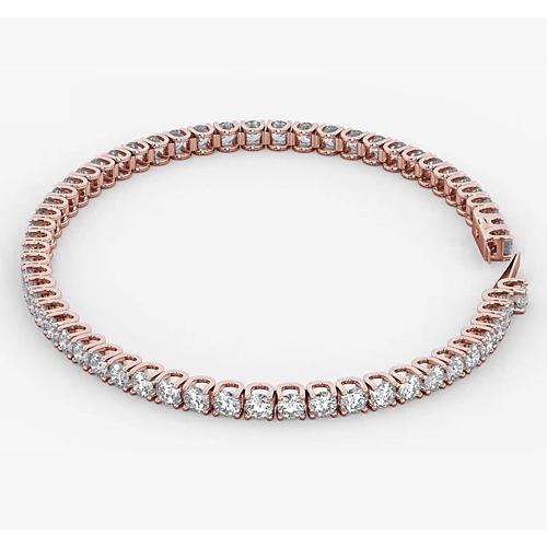 Pulseira de tênis de diamante 5.90 quilates ouro rosa 14K joias - harrychadent.pt