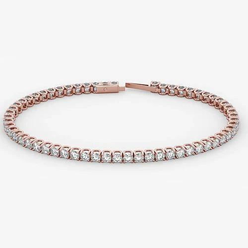 Pulseira de tênis de diamante 5.90 quilates ouro rosa 14K joias - harrychadent.pt