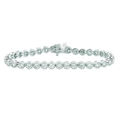 Pulseira de tênis de diamante 7 quilates e 14K joias de ouro branco - harrychadent.pt