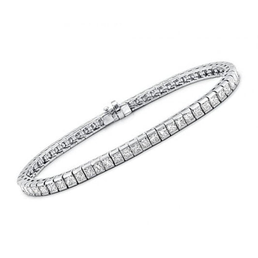 Pulseira de tênis de diamante 9 quilates ouro branco 14 mil joias femininas - harrychadent.pt