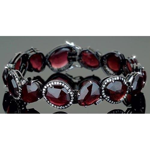 Pulseira de tênis de diamante grande rubelita turmalina 100 quilates feminino - harrychadent.pt