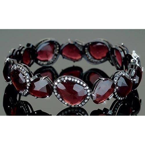 Pulseira de tênis de diamante grande rubelita turmalina 100 quilates feminino - harrychadent.pt