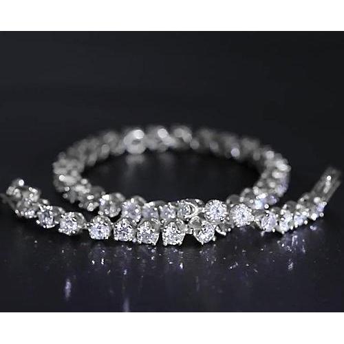 Conjunto de bracelete de tênis de diamante com pinos de 8.60 quilates. ouro branco 14K joias - harrychadent.pt