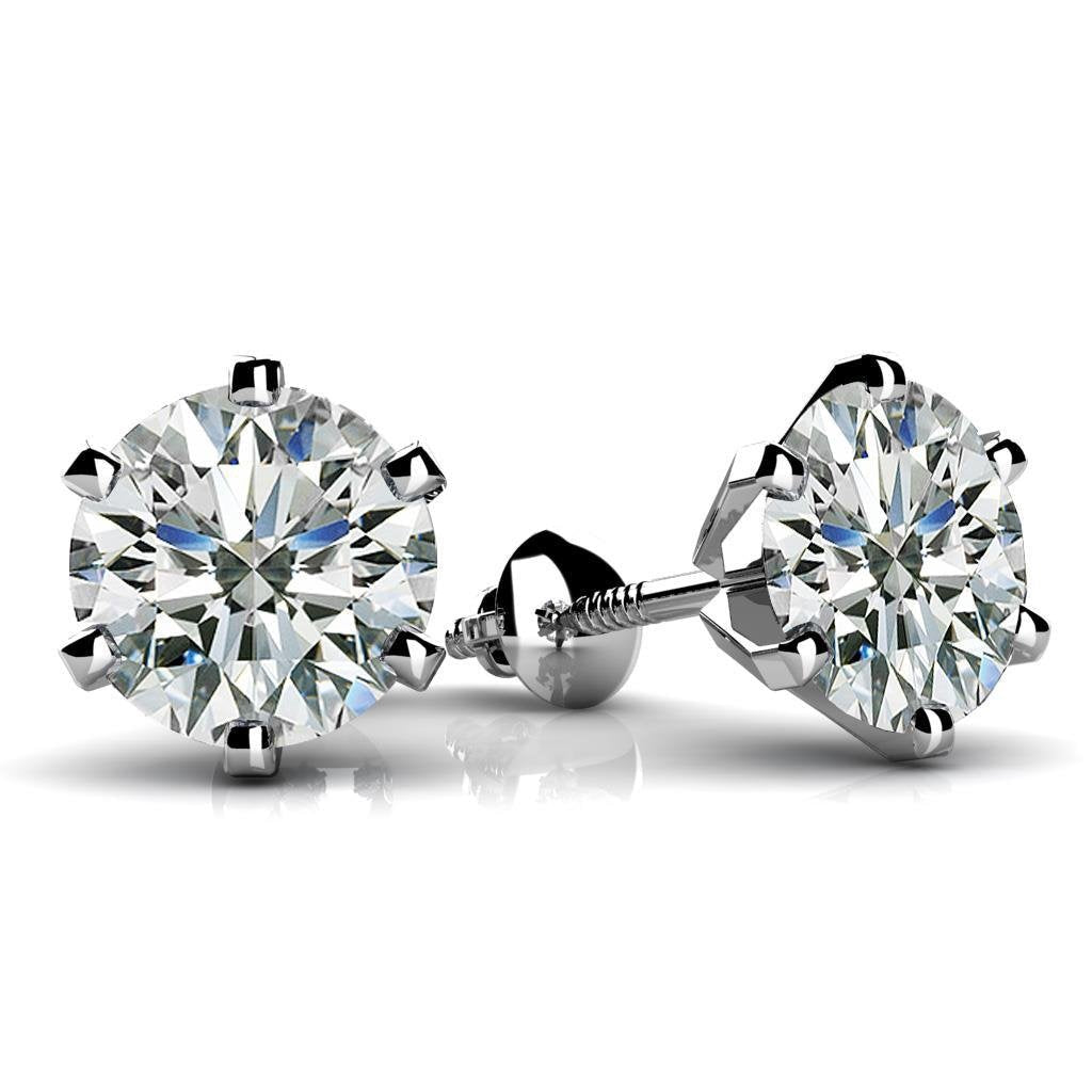 Diamante feminino Studs Earring 3 Ct. Joias de ouro branco - harrychadent.pt
