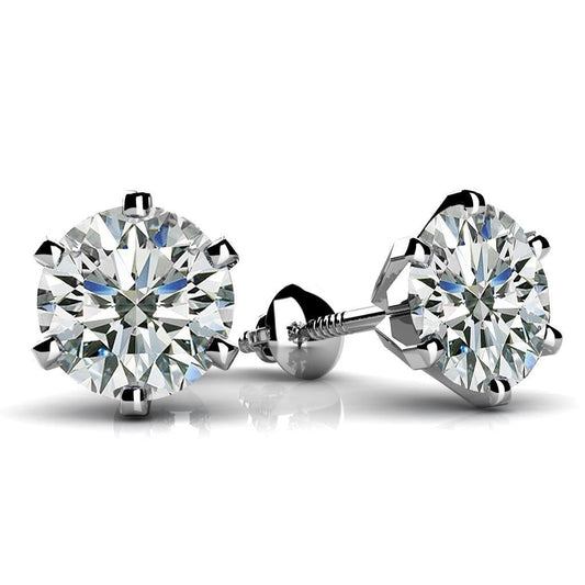 Diamante feminino Studs Earring 3 Ct. Joias de ouro branco - harrychadent.pt