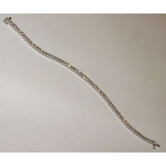 Pulseira de tênis feminina de diamante joias de ouro branco 4.56 quilates - harrychadent.pt
